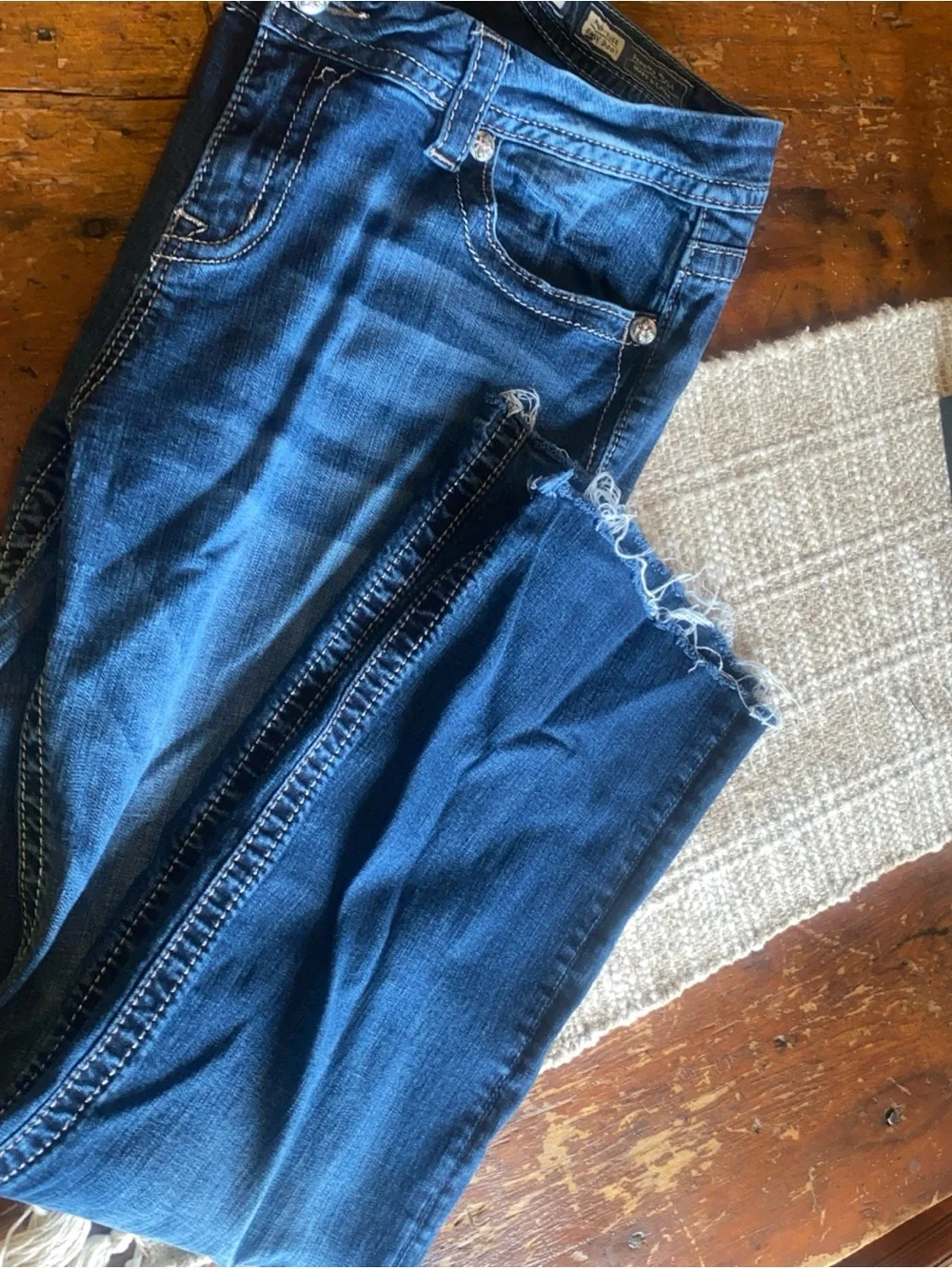 Miss Me Blue Embroidered Boyfriend Jeans